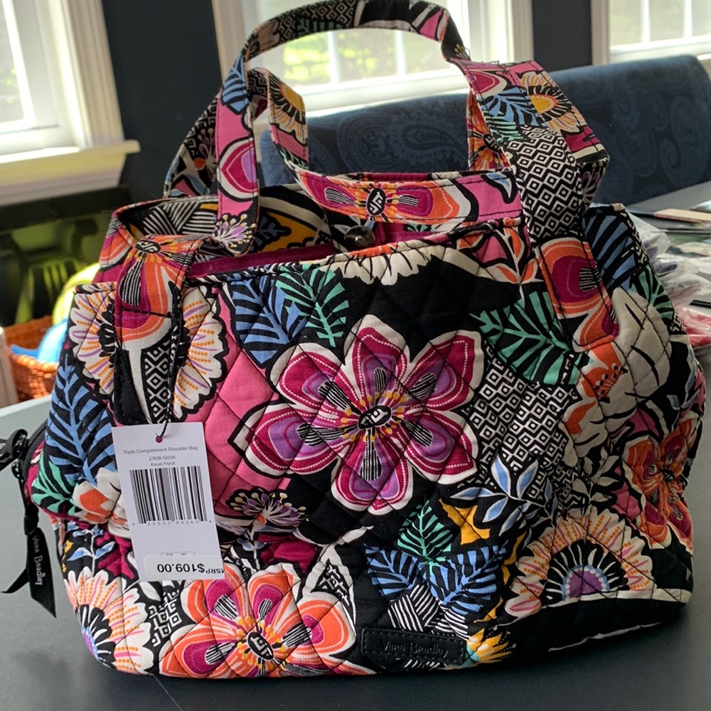 Brand, new, vera, Bradley, triple compartment, shoulder bag